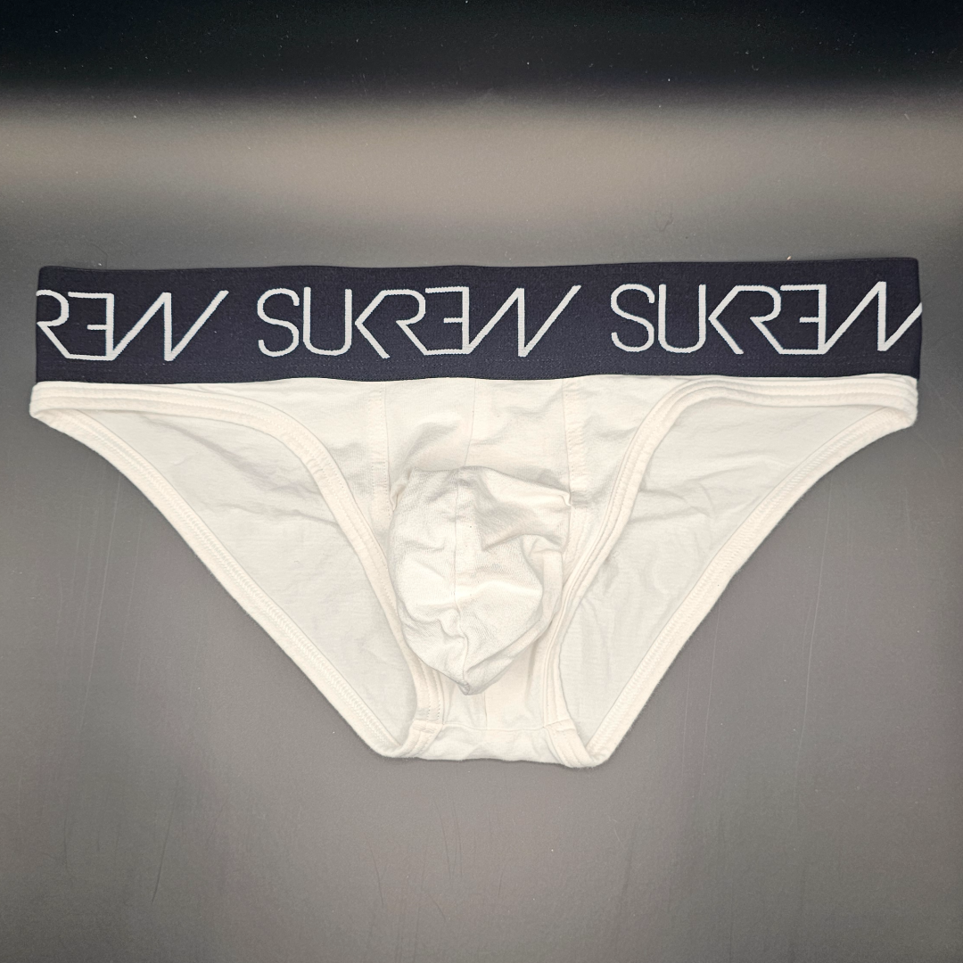 Sukrew White Briefs (black Waistband)